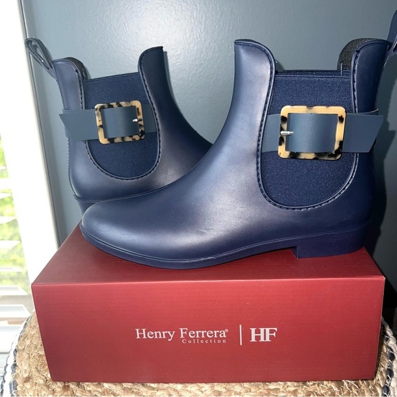 Henry Ferrera Clarity Navy Rainboots - Picture 1 of 11